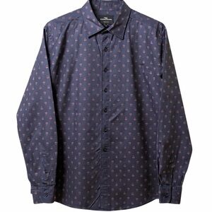 RODD & GUNN Frankleigh Park Navy Red Cotton Print Dress Shirt XL